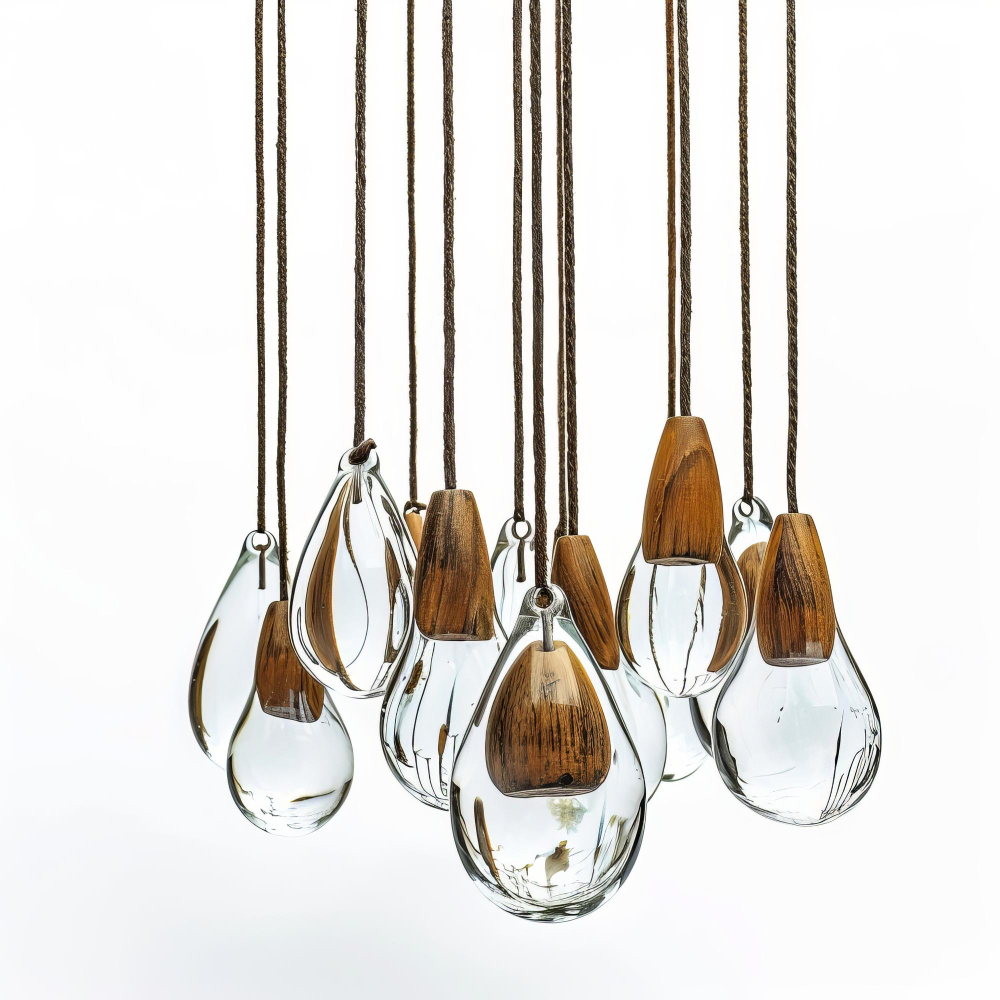 Pendelleuchte Dewdrop Wood